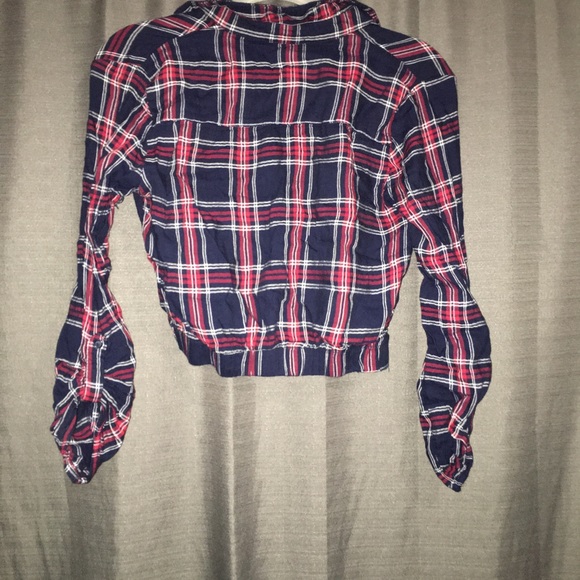 Plaid long sleeve crop top - Picture 3 of 3